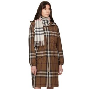 Burberry Scarf, Off White with Fringe Detail